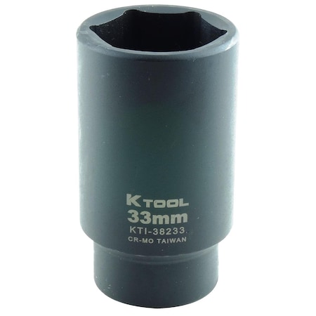 K-Tool International 1/2" Drive Impact Socket black oxide, Deep, 6 pt., 1/2"Drive, 33mm KTI-38233